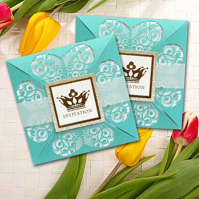 10sets/lot Laser Cut Love Heart Design Teal Blue Wedding Invitations Card Elegant Lace Favors Wedding Cards Party RSVP Cards
10sets/lot Laser Cut Love Heart Design Teal Blue Wedding Invitations Card Elegant Lace Favors Wedding Cards Party RSVP Cards