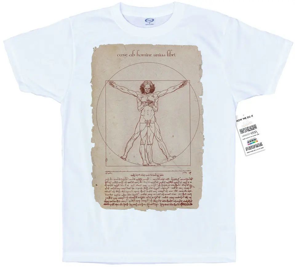 Vitruvian Man Leonardo da Vinci дизайнерская футболка со смартфоном дешевые футболки оптом 2019