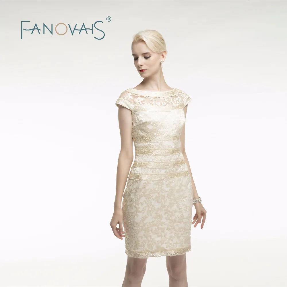 Vintage Champagne Mother Of the Bride Dresses Knee Length Short Sleeves Lace Groom Mother Dress vestido de madrinha 2019
Vintage Champagne Mother Of the Bride Dresses Knee Length Short Sleeves Lace Groom Mother Dress vestido de madrinha 2019