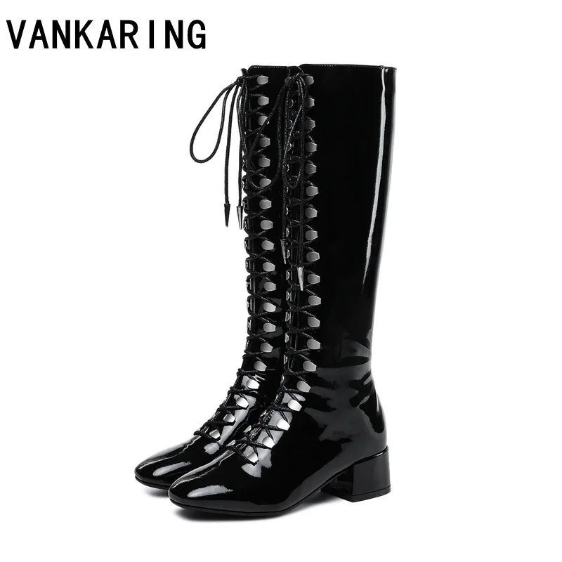 vankaring new winter boots women brand patent leather knee high boots high heels dress shoes woman black silver motorcycle boots
vankaring new winter boots women brand patent leather knee high boots high heels dress shoes woman black silver motorcycle boots