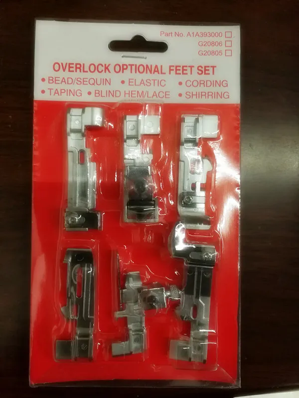 SEWING ACCESSORIES 6 PIECE OPTIONAL OVERLOCK FEET FOOT KIT FOR JUKILOCK MO-50E A1A393000
SEWING ACCESSORIES 6 PIECE OPTIONAL OVERLOCK FEET FOOT KIT FOR JUKILOCK MO-50E A1A393000