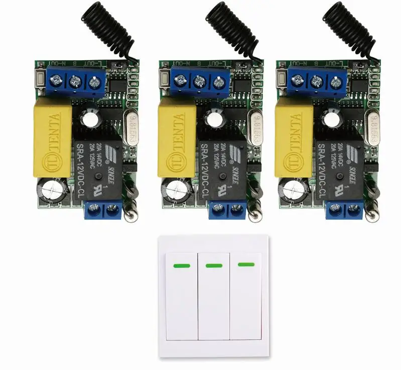 Mini Size 220V 1CH 1CH 10A RF Wireless Remote Control Switch System Receiver+3CH 86 Wall Panel Transmitter,315/433.92 MHZ
Mini Size 220V 1CH 1CH 10A RF Wireless Remote Control Switch System Receiver+3CH 86 Wall Panel Transmitter,315/433.92 MHZ
