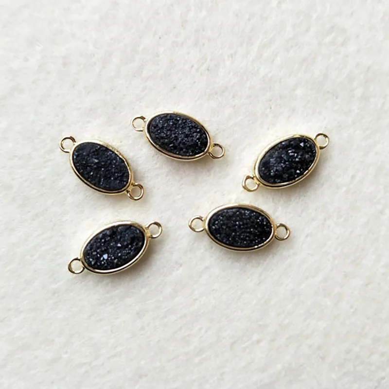 10pcs oval black Druzy Agate Geode Druzy Pendants Gold Plated Titanium Druzy charms Connector Bead with Double Bails CT60
10pcs oval black Druzy Agate Geode Druzy Pendants Gold Plated Titanium Druzy charms Connector Bead with Double Bails CT60