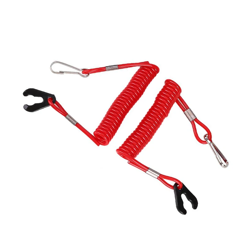 

2pcs Safety Ropes PWC Jet Ski Wave Runner Stop Kill TPU+PVC Red Key Floating Safety Lanyard Z durable surface film