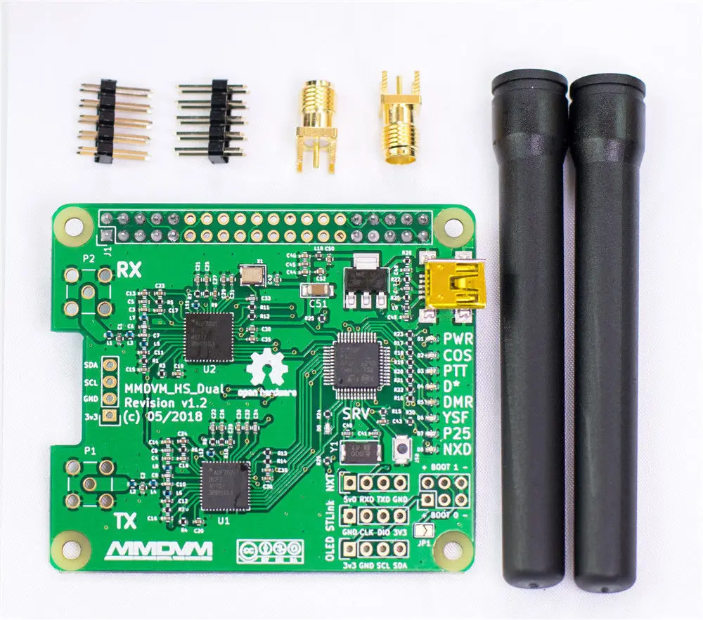 Дуплексная плата точки доступа V1.3 мм dvm_hs_dual_hat + 2 антенны с поддержкой P25 DMR YSF NXDN для Raspberry pi
Дуплексная плата точки доступа V1.3 мм dvm_hs_dual_hat + 2 антенны с поддержкой P25 DMR YSF NXDN для Raspberry pi