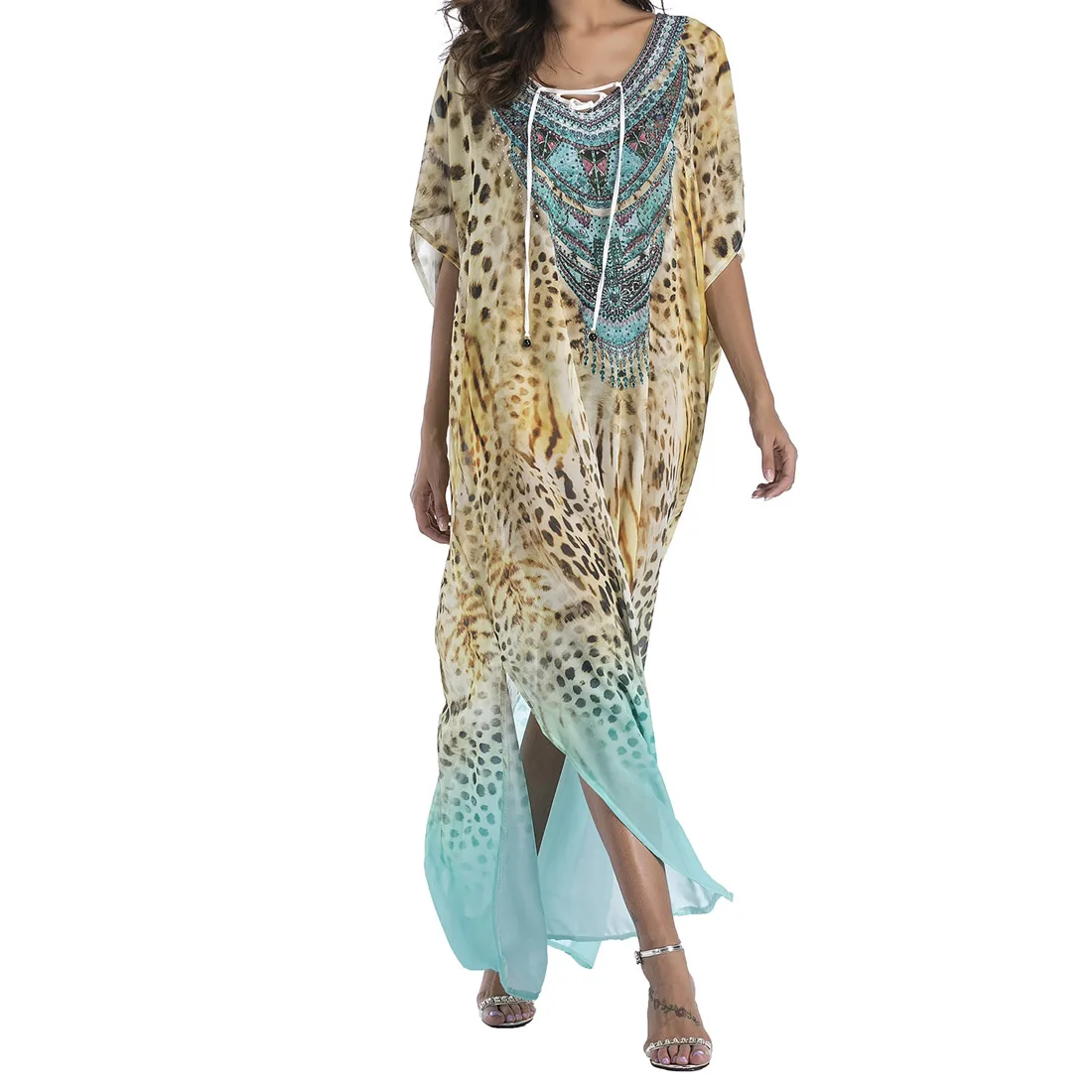 Summer Dress Beach Cover Up Dress 2019 Bikini Cover Up Chiffon Swimsuit Cover Up Sheer Print Beach Tunic Pareos Beachwear Women
Summer Dress Beach Cover Up Dress 2019 Bikini Cover Up Chiffon Swimsuit Cover Up Sheer Print Beach Tunic Pareos Beachwear Women