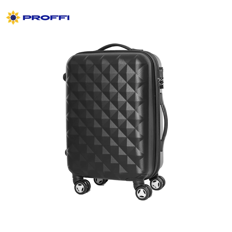 Чемодан на колесах PROFFI TRAVEL PH8368black пластиковый черный размер M (67х45х27 см) - купить по