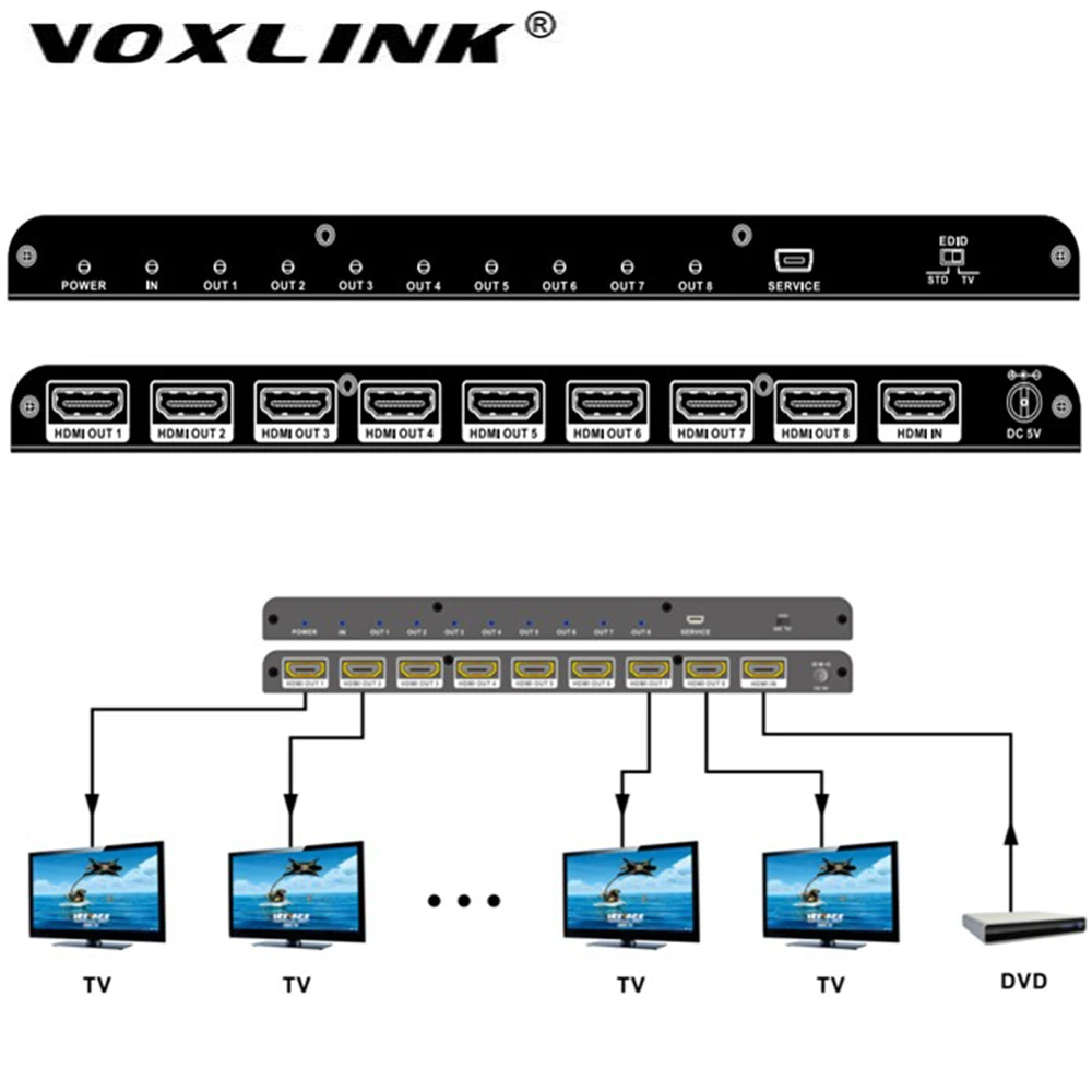 UHD 4 К * 2 3D HDMI Splitter 1x2 1x4 1x8 из HD усилители домашние коммутатора и адаптер конвертер
