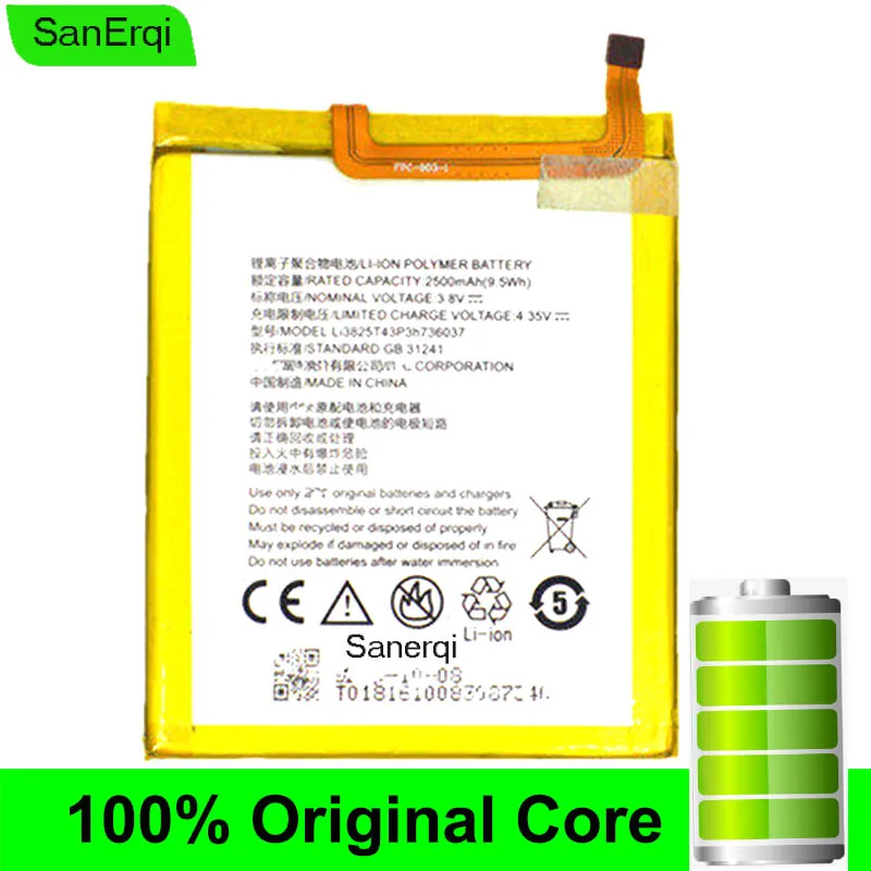 SanErqi 3,8 V 2500mAh Li3825T43P3h736037 для ZTE Blade V7 Lite Dual SIM Аккумулятор для ZTE BV0720/для ZTE Blade A2 высокое качество
SanErqi 3,8 V 2500mAh Li3825T43P3h736037 для ZTE Blade V7 Lite Dual SIM Аккумулятор для ZTE BV0720/для ZTE Blade A2 высокое качество