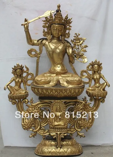 Bi00485 42 "Тибет, буддизм, бронзовая позолота Wenshu Manjushri Boddhisattva набор статуй
Bi00485 42 "Тибет, буддизм, бронзовая позолота Wenshu Manjushri Boddhisattva набор статуй