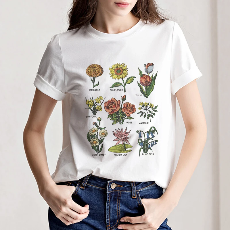 Summer Wildflower Graphic Tees Women Floral Print T Shirt Women Sunshine Plant T-shirt 90s Fashion Aesthetic Vintage Shirt
Summer Wildflower Graphic Tees Women Floral Print T Shirt Women Sunshine Plant T-shirt 90s Fashion Aesthetic Vintage Shirt