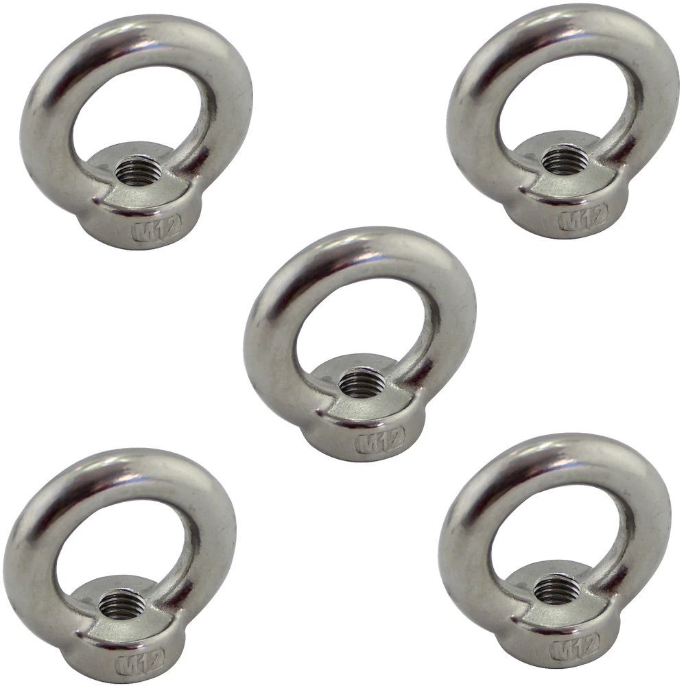 Stainless Marine Heavy Duty Lifting Eye Nut Marine Lifting DIN582 Eye Ring Nut Screw Loop Hole for Wire Rope Cable 5pcs M12
Stainless Marine Heavy Duty Lifting Eye Nut Marine Lifting DIN582 Eye Ring Nut Screw Loop Hole for Wire Rope Cable 5pcs M12