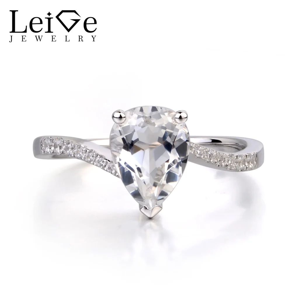 Leige Jewelry Pear Shaped Engagement Rings Natural White Topaz Ring for Women Sterling Silver 925 Jewelry Pear Cut Gemstone
Leige Jewelry Pear Shaped Engagement Rings Natural White Topaz Ring for Women Sterling Silver 925 Jewelry Pear Cut Gemstone