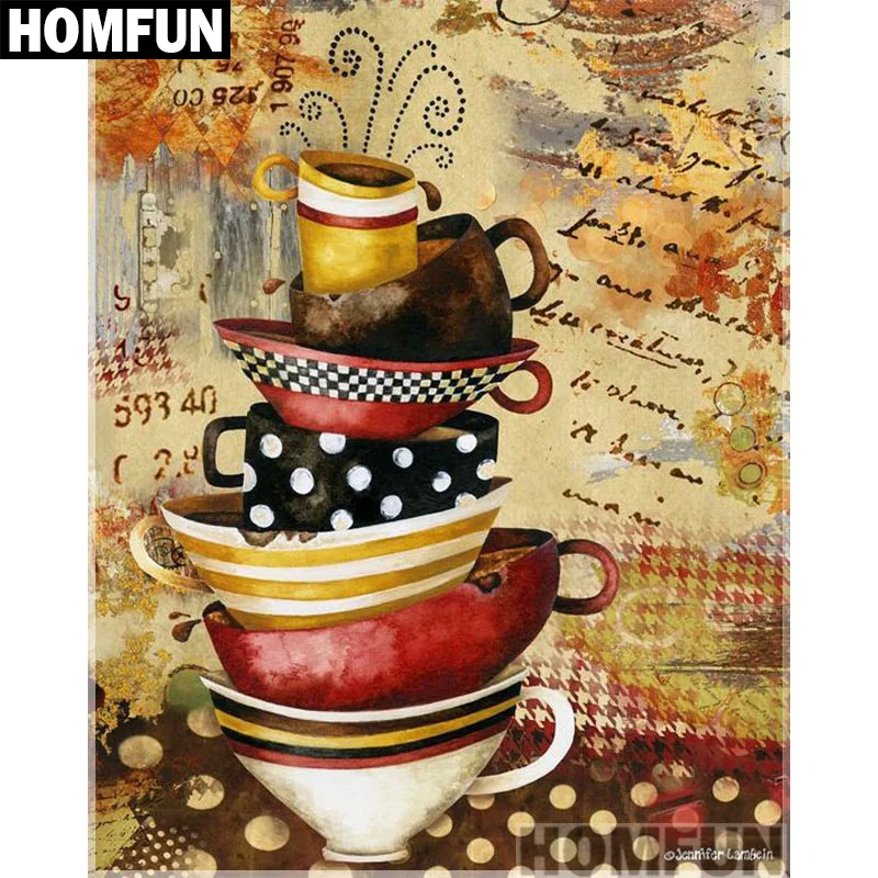Алмазная живопись HOMFUN A01017 полноразмерная/круглая вышивка кухонная Чаша 5D сделай