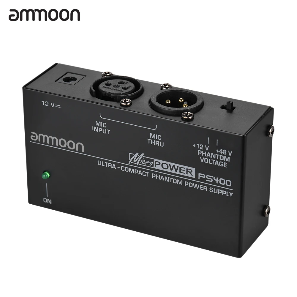 Сверхкомпактный конденсаторный микрофон ammoon с фантомным источником питания + 12 В + 48 В на выбор с адаптером питания
Сверхкомпактный конденсаторный микрофон ammoon с фантомным источником питания + 12 В + 48 В на выбор с адаптером питания