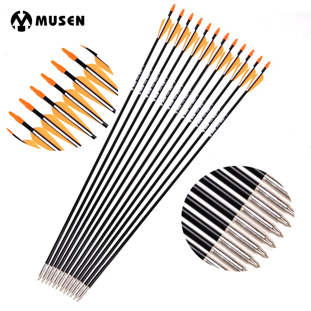 6/12/24pcs 31 Inches Spine 700 Fiberglass Arrow with Orange White Feather for Recurve Long Bow Practice Hunting Archery
6/12/24pcs 31 Inches Spine 700 Fiberglass Arrow with Orange White Feather for Recurve Long Bow Practice Hunting Archery