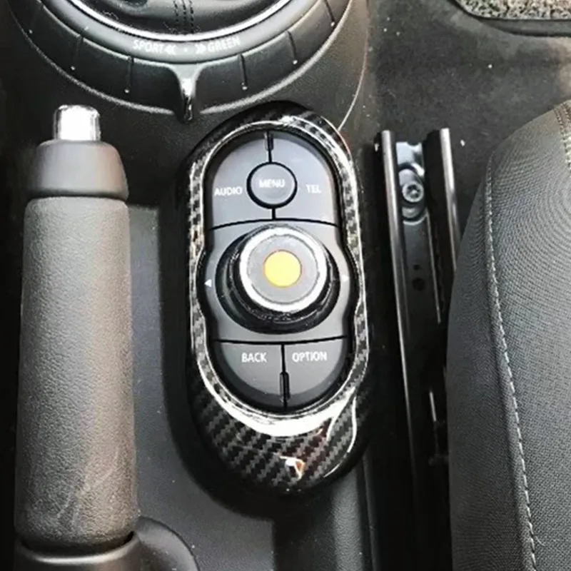Углеродное волокно мультимедиа ручка декоративная крышка для Mini F55 F56 F57 люк