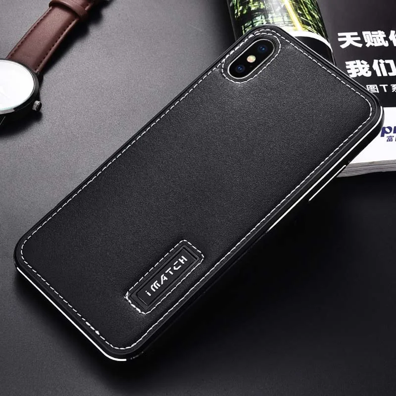 IMATCH Original Brand Mobile Phone Case Genuine Leather Aluminum Metal Frame Cover Phone Cases For iphone XS Max XR X 7 8 Plus
IMATCH Original Brand Mobile Phone Case Genuine Leather Aluminum Metal Frame Cover Phone Cases For iphone XS Max XR X 7 8 Plus