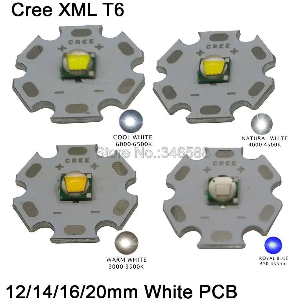 1x Cree XLamp XML XM-L T6 Cool White Neutral White Warm White 10W High Power LED Emitter Bead on White 12mm 14mm 16mm 20mm PCB
1x Cree XLamp XML XM-L T6 Cool White Neutral White Warm White 10W High Power LED Emitter Bead on White 12mm 14mm 16mm 20mm PCB