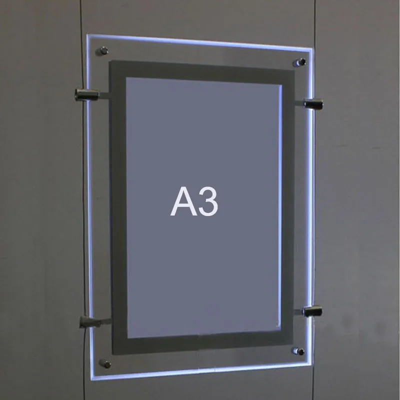 (1 шт./Колонка) A3 двухсторонний СВЕТОДИОДНЫЙ окна Дисплей s светильник карман