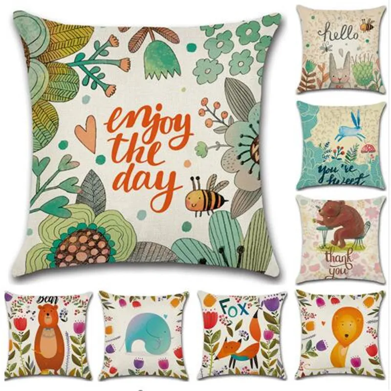 Cute Cartoon Pattern Pillow Case Fox Bear Lion Cotton Linen Christmas Pillow Case Decorative Pillowcases funda de almohada
Cute Cartoon Pattern Pillow Case Fox Bear Lion Cotton Linen Christmas Pillow Case Decorative Pillowcases funda de almohada