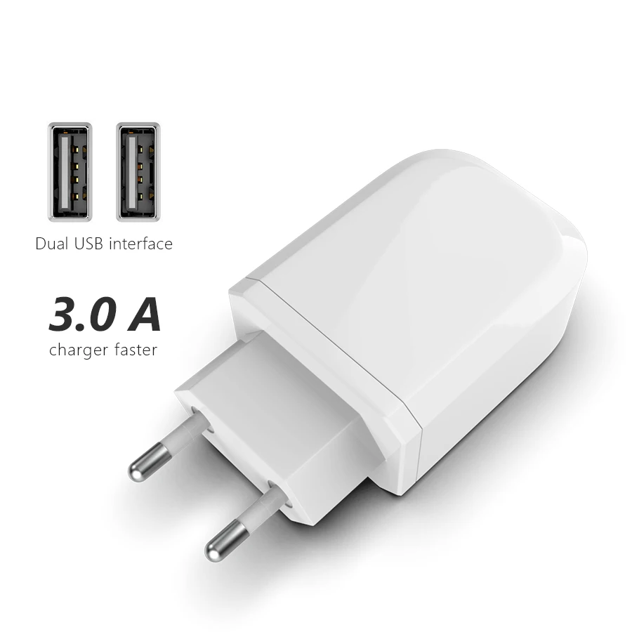 3а Быстрая зарядка двойной USB быстрая для мобильных телефонов с европейской