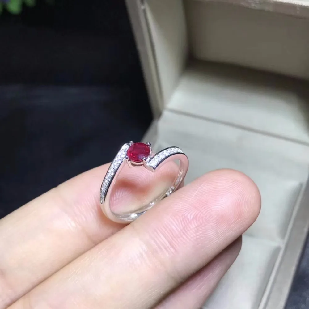 Uloveido натуральный рубин кольцо для свадьбы 925 пробы серебро 4*4 мм
