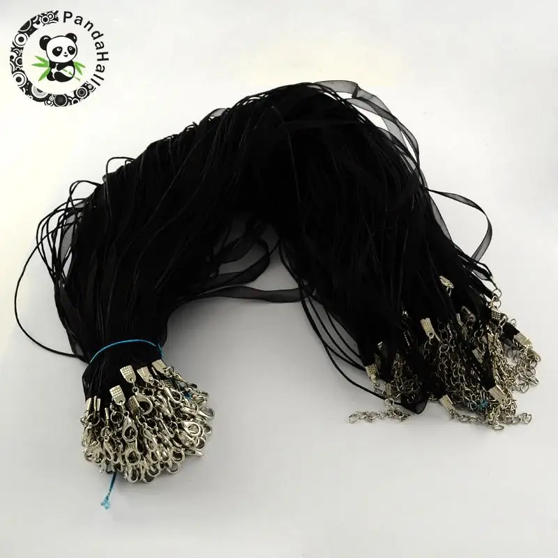 Multi-strand Necklace Cord for Jewelry Making, with 3 Loops Wax Cords, Organza Ribbons, Zinc Alloy Lobster Claw Clasps and Iron
Multi-strand Necklace Cord for Jewelry Making, with 3 Loops Wax Cords, Organza Ribbons, Zinc Alloy Lobster Claw Clasps and Iron