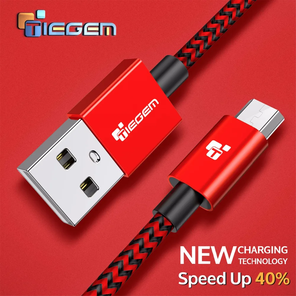 

Nylon Micro USB Cable TIEGEM 3A Fast Charging USB Sync Data Mobile Phone Android Adapter Charger Cable for Samsung Sony HTC LG