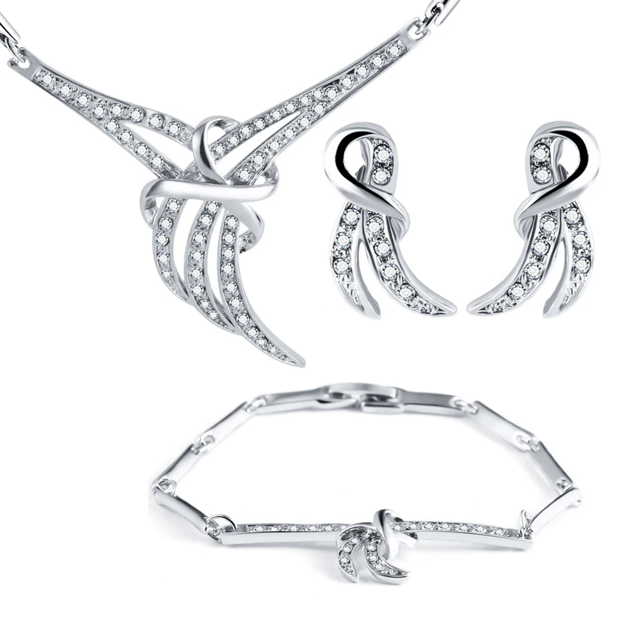 High-end jewelry twisted eight-character classic luxury full crystal earrings necklace bracelet three-piece set
High-end jewelry twisted eight-character classic luxury full crystal earrings necklace bracelet three-piece set