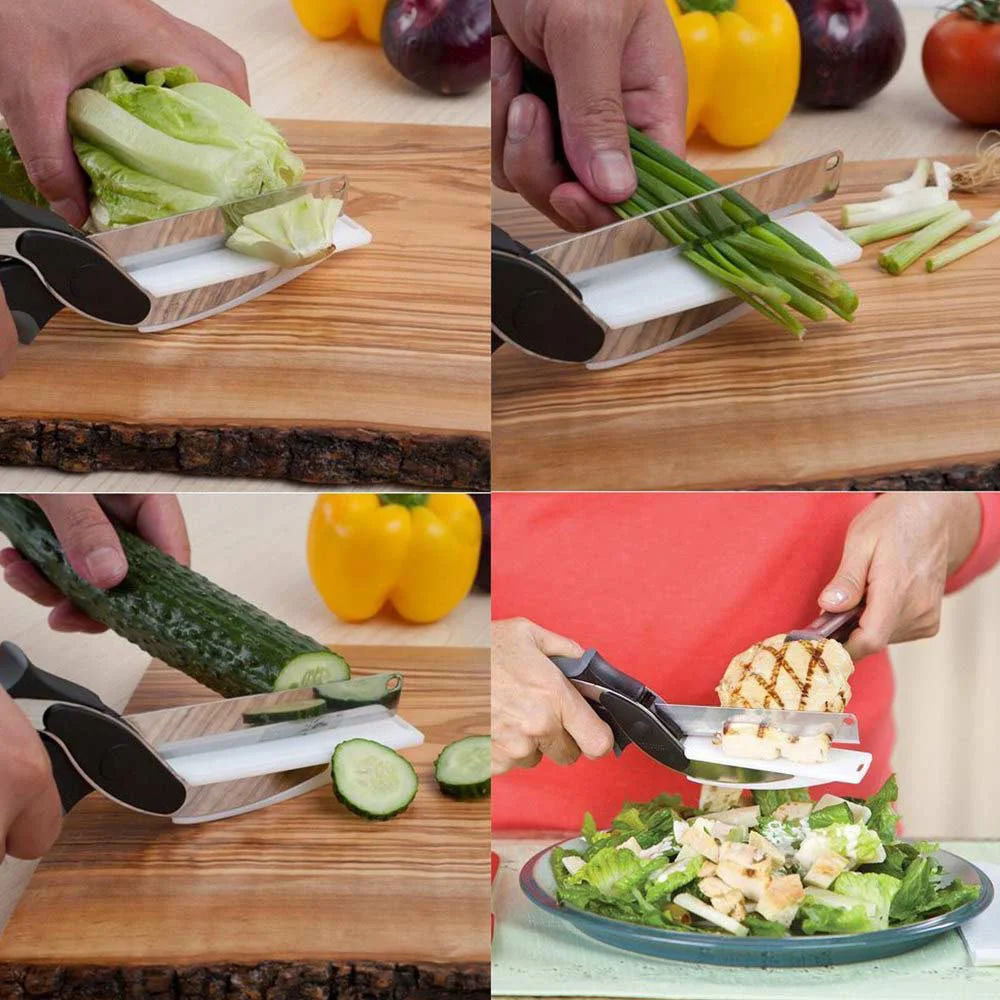 New Multi-Function Cutter Scissor 2 in 1 Cutting Board Utility Cutter Stainless Steel Ourdoor Smart Vegetable Knife
New Multi-Function Cutter Scissor 2 in 1 Cutting Board Utility Cutter Stainless Steel Ourdoor Smart Vegetable Knife