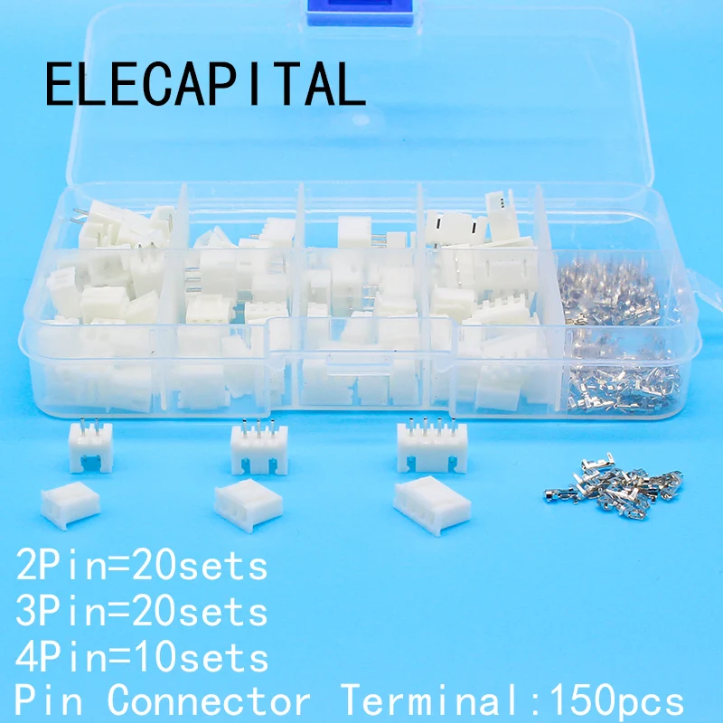50 sets Kit in box 2p 3p 4 pin 2.54mm Pitch Terminal / Housing / Pin Header Connector Wire Connectors Adaptor XH2P Kits
50 sets Kit in box 2p 3p 4 pin 2.54mm Pitch Terminal / Housing / Pin Header Connector Wire Connectors Adaptor XH2P Kits