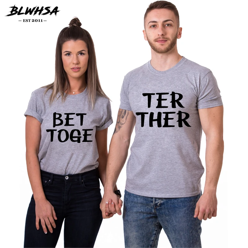 Футболка BLWHSA для влюбленных женская мужская смешная с надписью Better Together свадьбы