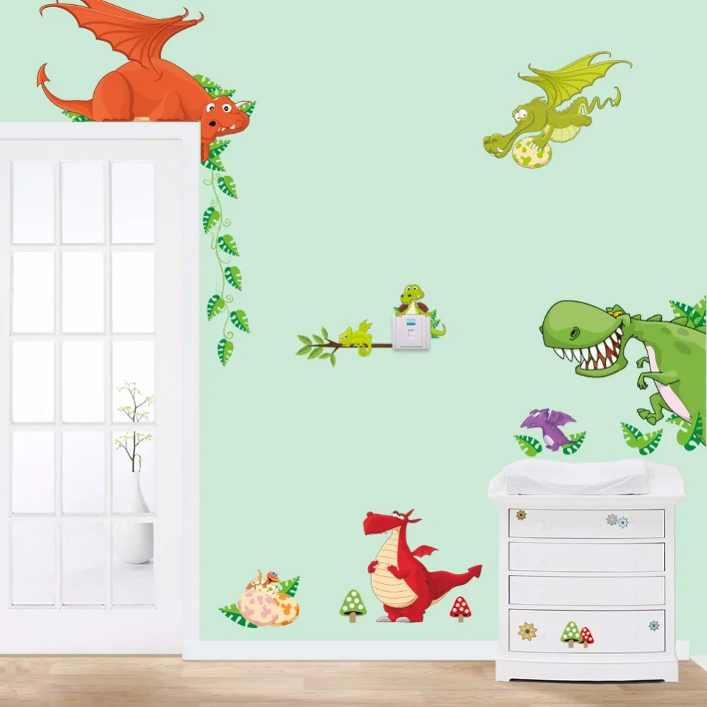 Dinosaur Wall Stickers Wallpaper Cute Animal For Kids Boy Children's Room Bedroom Accessories Home Decor Adhesive
Dinosaur Wall Stickers Wallpaper Cute Animal For Kids Boy Children's Room Bedroom Accessories Home Decor Adhesive