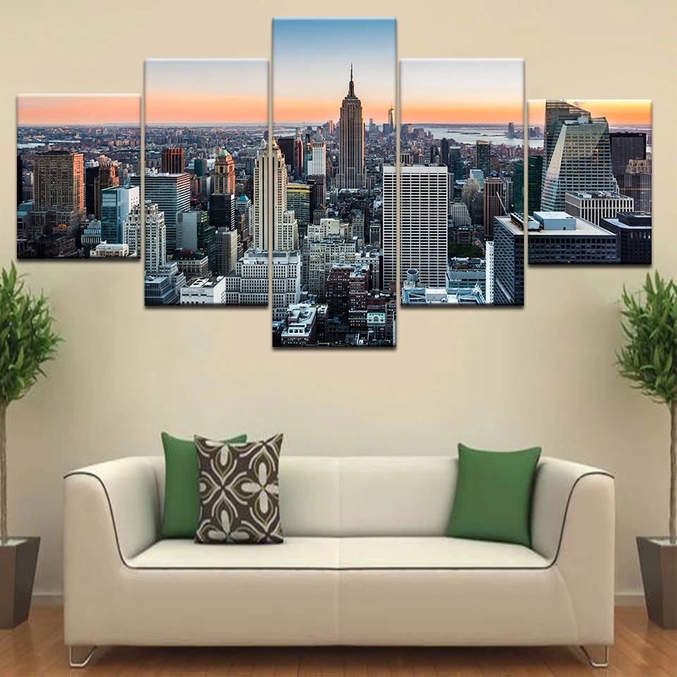 New York City Landscape Night Scene Modern Canvas Wall Art 5 Panel HD Print For home living room decoration
New York City Landscape Night Scene Modern Canvas Wall Art 5 Panel HD Print For home living room decoration