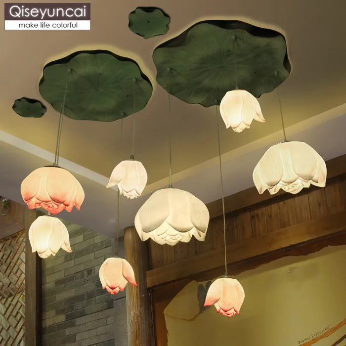 Qiseyuncai Новая китайская лампа для чайного дома ресторана гостиной коридора