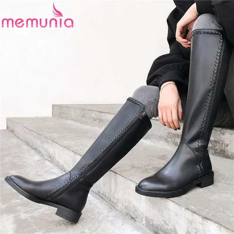 MEMUNIA 2021 high quality knee high boots women genuine leather square heels shoes zipper autumn winter punk ladies boots
MEMUNIA 2021 high quality knee high boots women genuine leather square heels shoes zipper autumn winter punk ladies boots