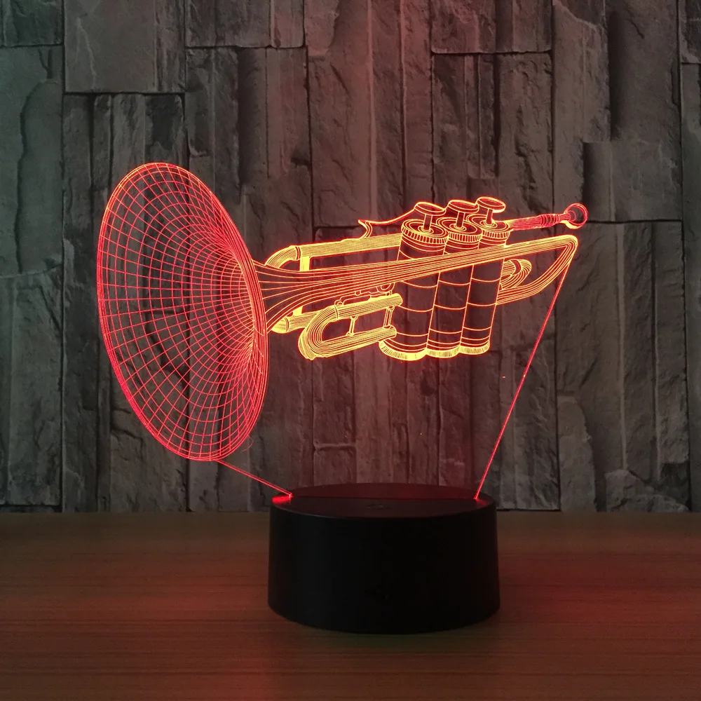 Instrument Trumpet 3d LED Night Light 7 Color Changing Desk Table Lamp Musical Instruments Furnishing Articles Home Decoration
Instrument Trumpet 3d LED Night Light 7 Color Changing Desk Table Lamp Musical Instruments Furnishing Articles Home Decoration