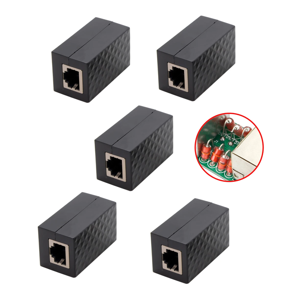 CY 5pcs/lot RJ45 UTP STP CAT6 CAT5e Female to Female Network Lan Adapter Extender with Lightning Protection & Shield Black
CY 5pcs/lot RJ45 UTP STP CAT6 CAT5e Female to Female Network Lan Adapter Extender with Lightning Protection & Shield Black