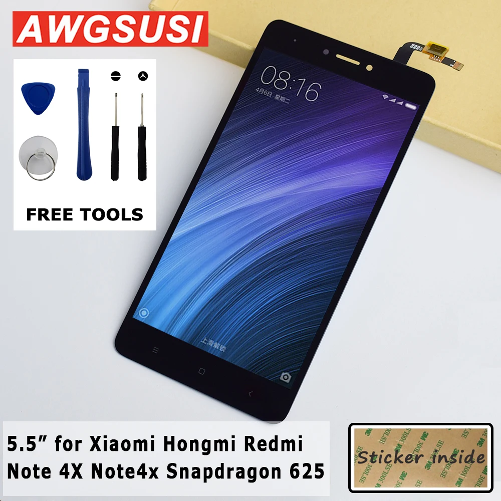 ЖК дисплей для Xiaomi Hongmi Redmi Note 4X Note4x + Бесплатные инструменты сенсорная панель в