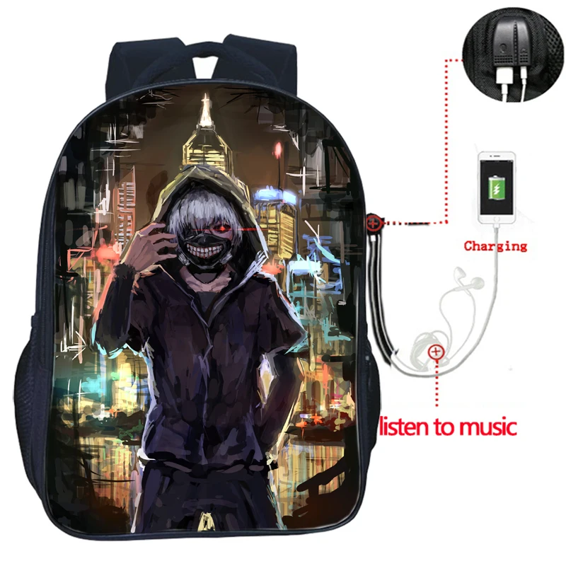 High Quality Tokyo Ghoul backpack USB Charge Backpack Fashion USB Charging Rucksack Students Boys Girls School Bag knapsack
High Quality Tokyo Ghoul backpack USB Charge Backpack Fashion USB Charging Rucksack Students Boys Girls School Bag knapsack