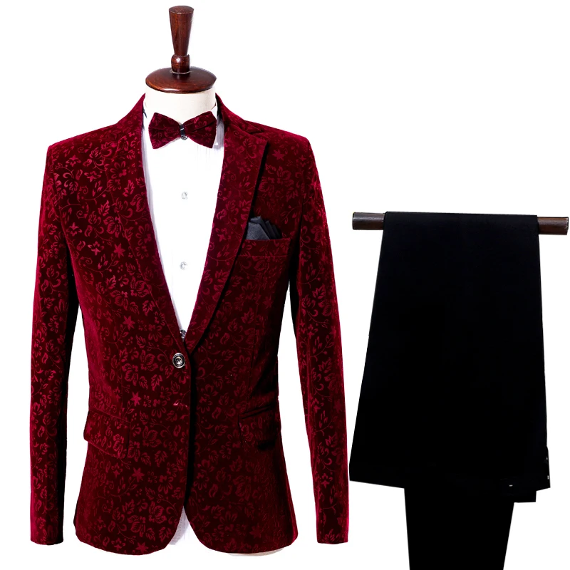 S-XXL 2018 The man groom dress wine red dark flower adult suit the stage host of the stage host to take a picture suit
S-XXL 2018 The man groom dress wine red dark flower adult suit the stage host of the stage host to take a picture suit