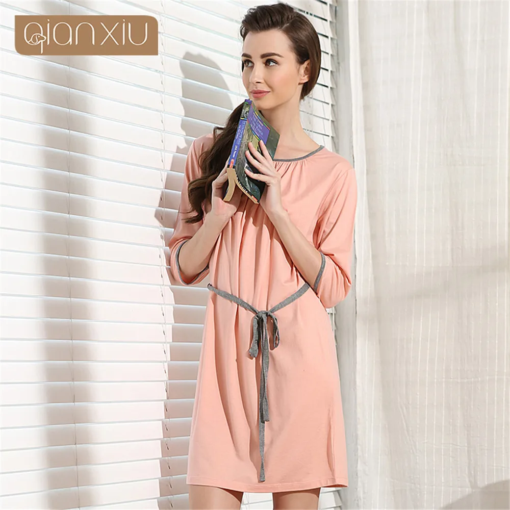 Qianxiu Nightskirt For Women Casual Girl Nightgown Kintted o-Neck 7 Minutes Of Sleeve Women Sleepshirts Nightgown Sleepwear
Qianxiu Nightskirt For Women Casual Girl Nightgown Kintted o-Neck 7 Minutes Of Sleeve Women Sleepshirts Nightgown Sleepwear
