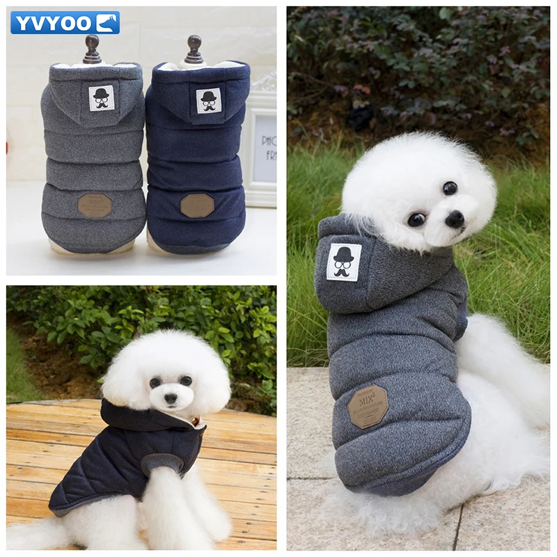 YVYOO пуховик для собак/хлопковая одежда зимняя теплая собак с капюшоном толстый