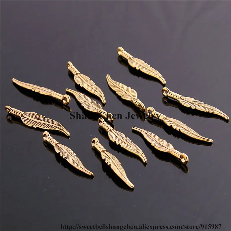 Sweet Bell 80 pcs 7*32mm Antique gold Zinc Alloy Feathers Charms Diy Jewelry Findings Jewelry Accessories wholesale D1003-1
Sweet Bell 80 pcs 7*32mm Antique gold Zinc Alloy Feathers Charms Diy Jewelry Findings Jewelry Accessories wholesale D1003-1