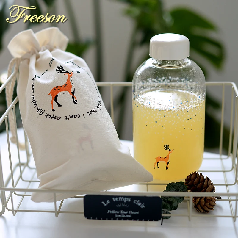 Creative Snowy Elk Glass Water Bottle with Sleeve 600ml Cute Husky Bottles Polar Bear Sport Camping Bottle Tour Drinkware
Creative Snowy Elk Glass Water Bottle with Sleeve 600ml Cute Husky Bottles Polar Bear Sport Camping Bottle Tour Drinkware