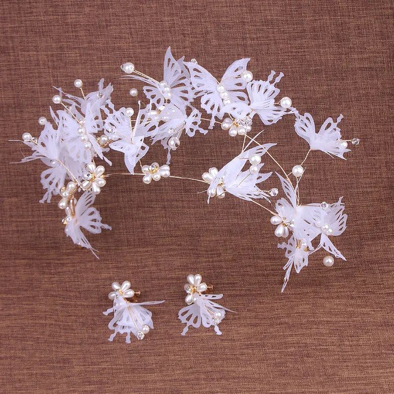 2018 New Handmade butterfly haribands crown pierced head accessories hoop for brides | Украшения и аксессуары