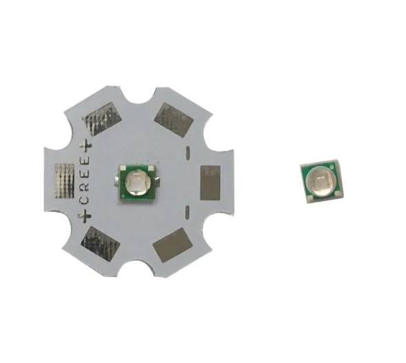 EPILEDS UV 365nm in Cree 3535 packaging with 20mm / 16mm Star Base For Flash Light, Manicure, Fishing, Mask Fluores
EPILEDS UV 365nm in Cree 3535 packaging with 20mm / 16mm Star Base For Flash Light, Manicure, Fishing, Mask Fluores