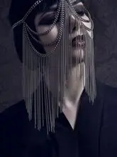 Gold Sexy Women Headwear Multi Layer Tassel Head Chain Headdress Headband Chainmail Face Mask Body accessories Costumes
Gold Sexy Women Headwear Multi Layer Tassel Head Chain Headdress Headband Chainmail Face Mask Body accessories Costumes