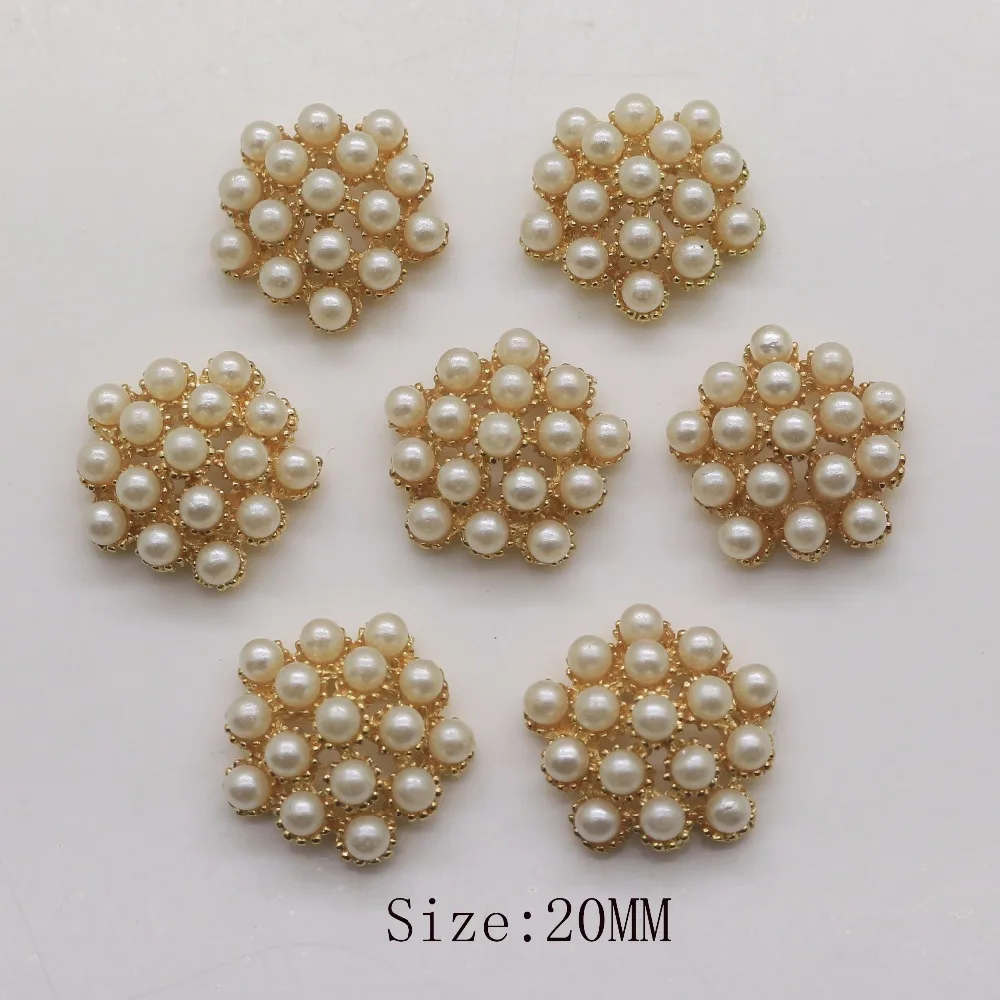 Wholesale 50Pcs 20MM Round Lvory Pearl Button golden flatback rhinestone button Wedding DIY hair flower cnter scrapbooking
Wholesale 50Pcs 20MM Round Lvory Pearl Button golden flatback rhinestone button Wedding DIY hair flower cnter scrapbooking